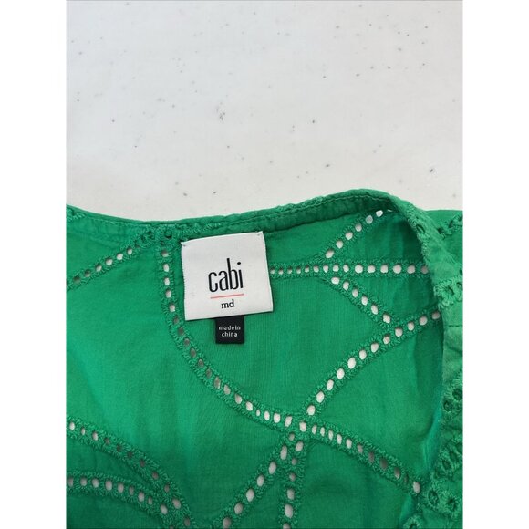 Cabi Women's Gemma Sleeveless Eyelet tunic Tank Top Kelly Green SIZE M - Picture 4 of 9